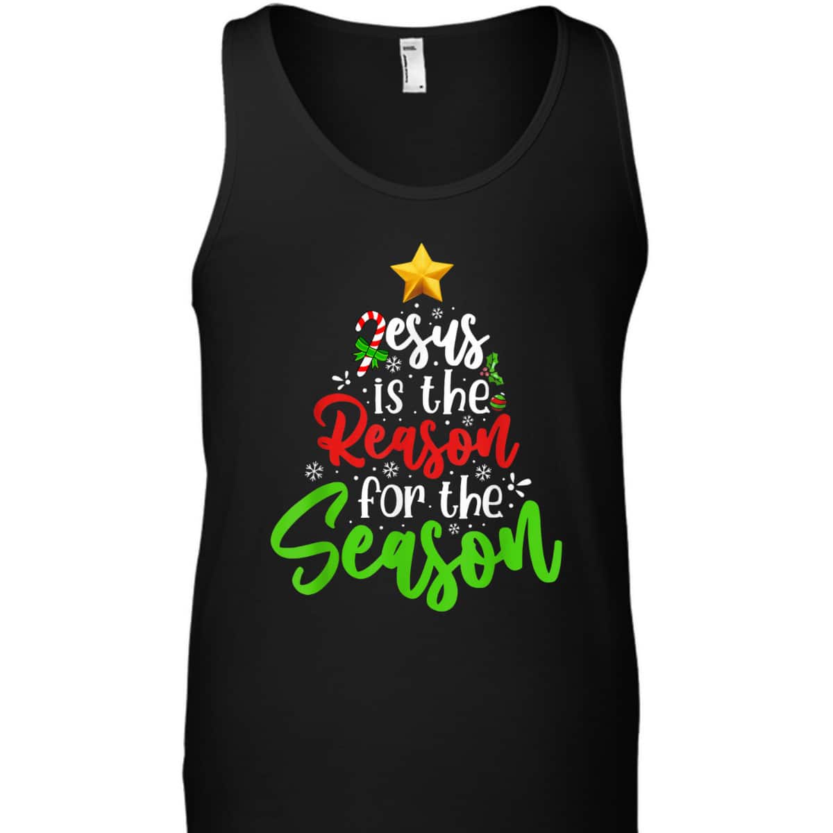 Christian Jesus The Reason Christmas Pine Tree Religious T-Shirt