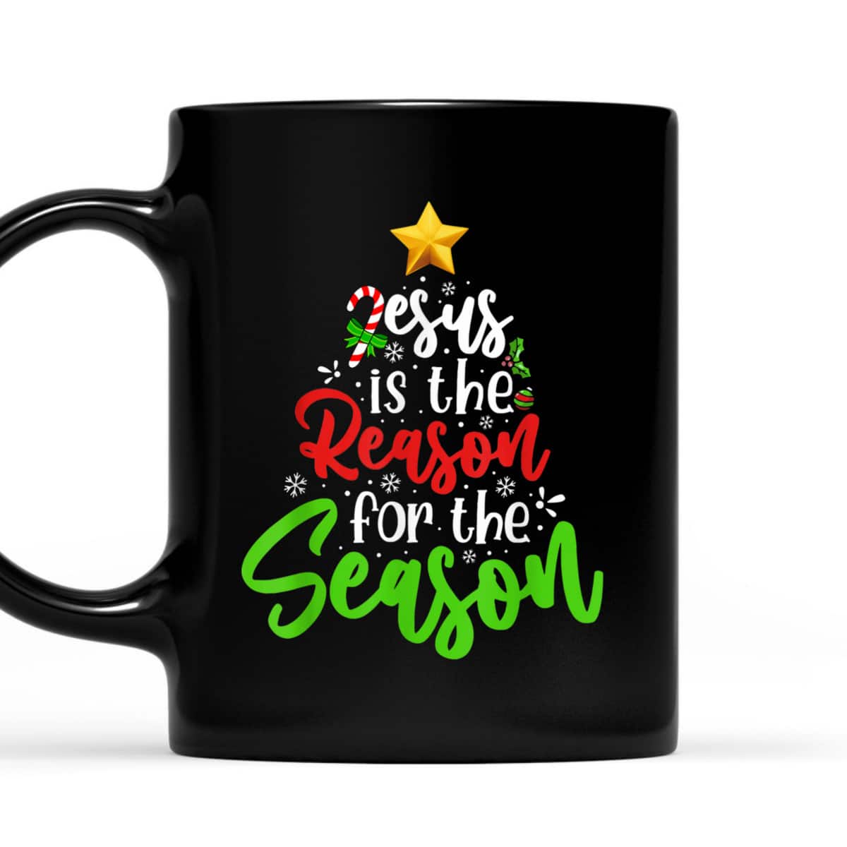 Christian Jesus The Reason Christmas Pine Tree Religious T-Shirt