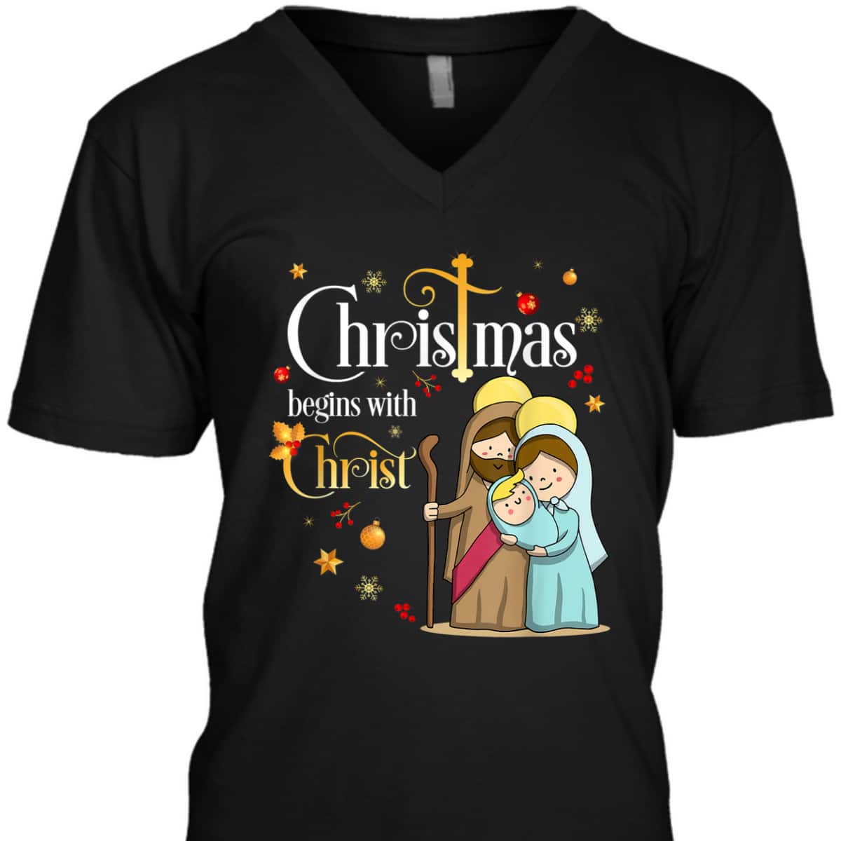 Christmas Begins With Christ Christian Jesus Holiday T-Shirt