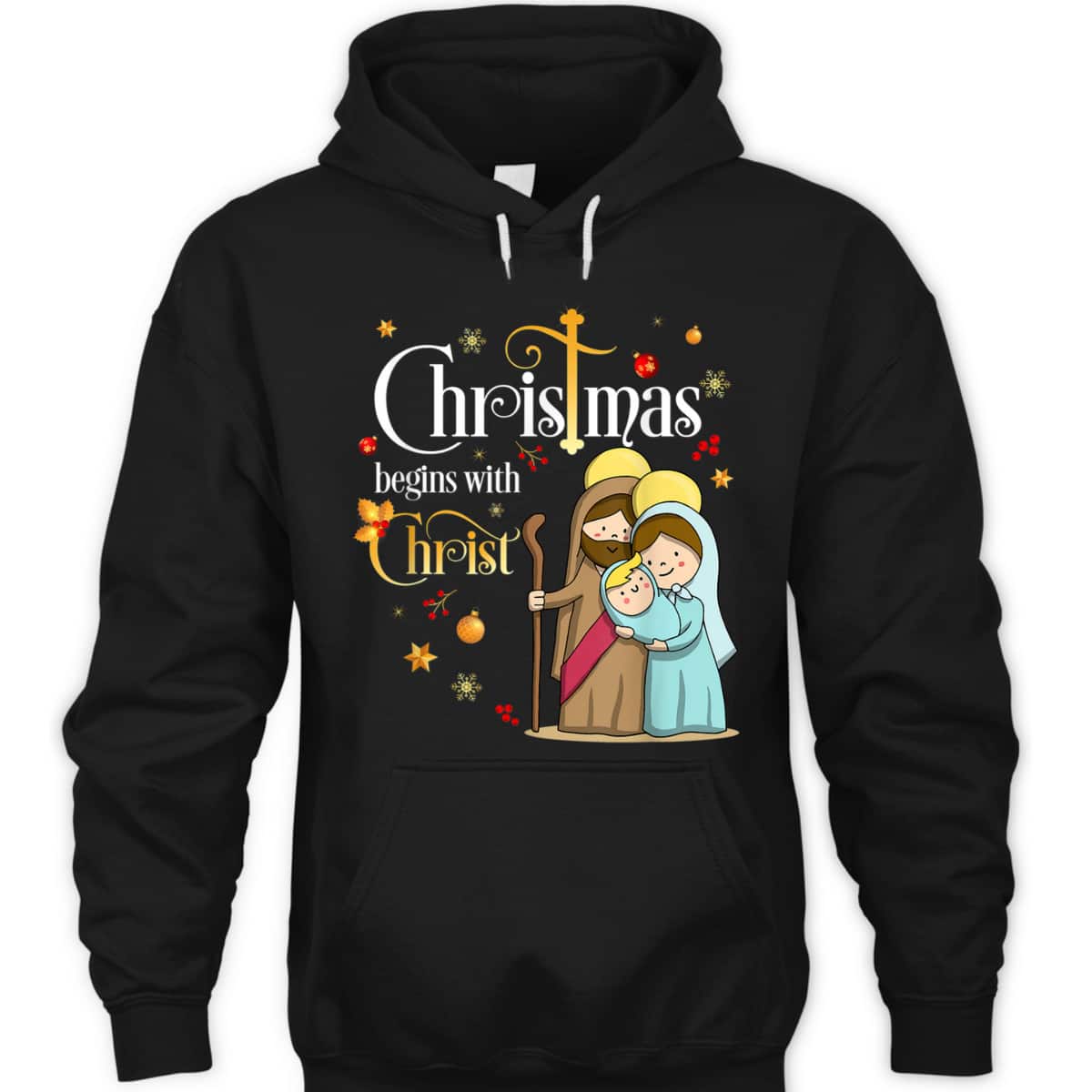 Christmas Begins With Christ Christian Jesus Holiday T-Shirt