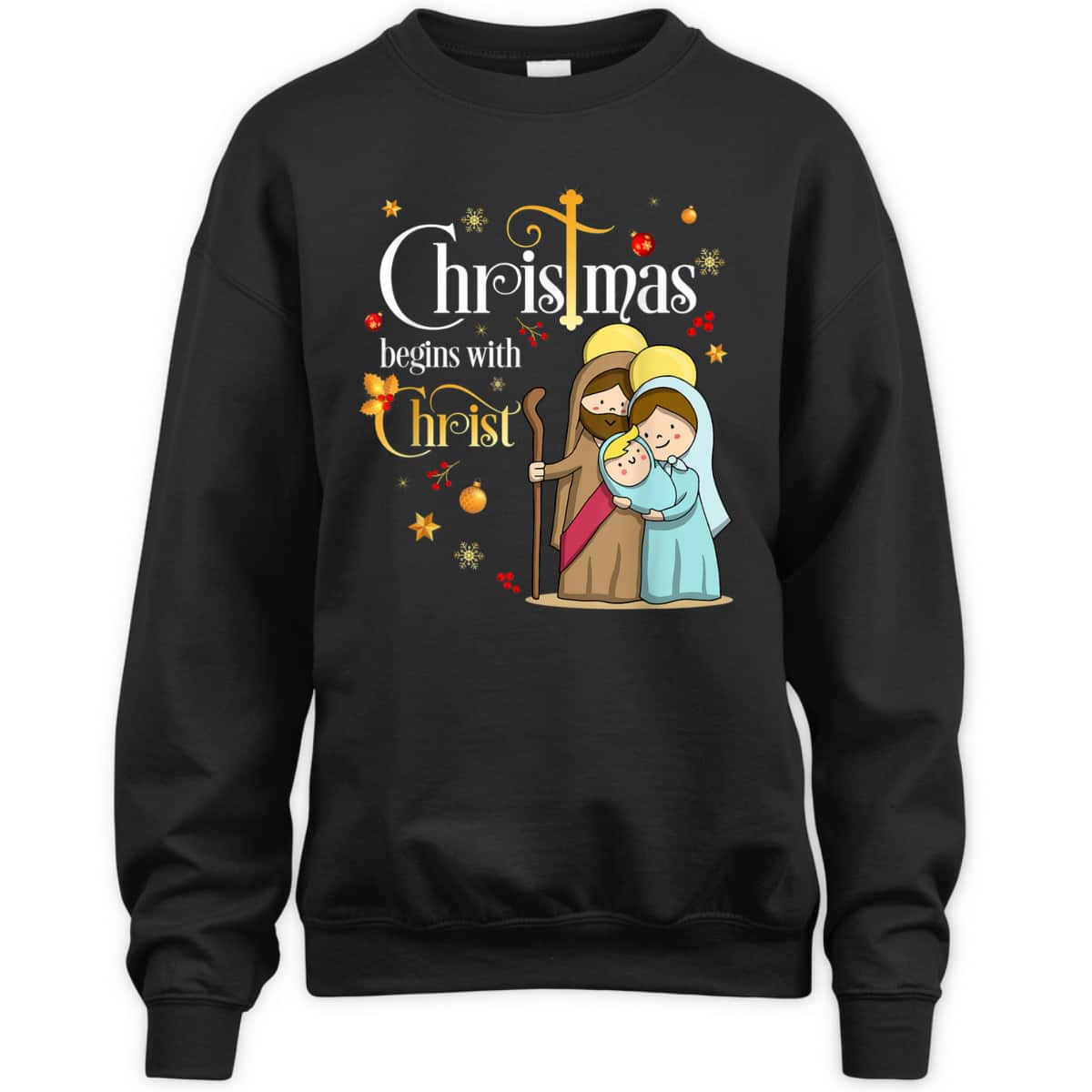 Christmas Begins With Christ Christian Jesus Holiday T-Shirt