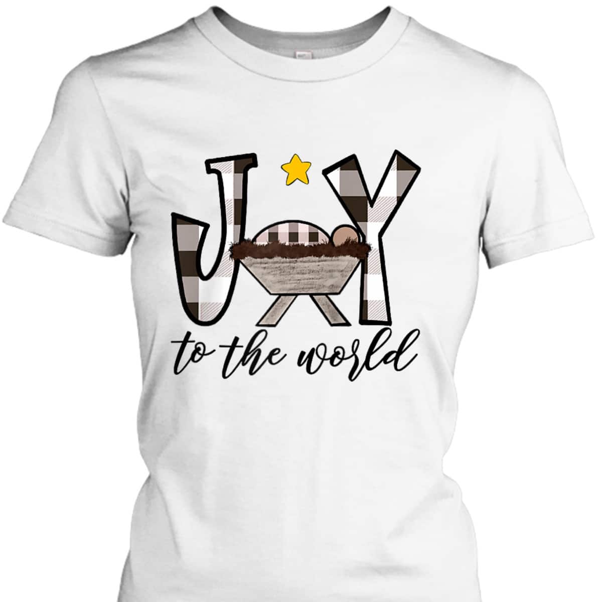 Joy To The World Baby Jesus In The Manger Christmas T-Shirt