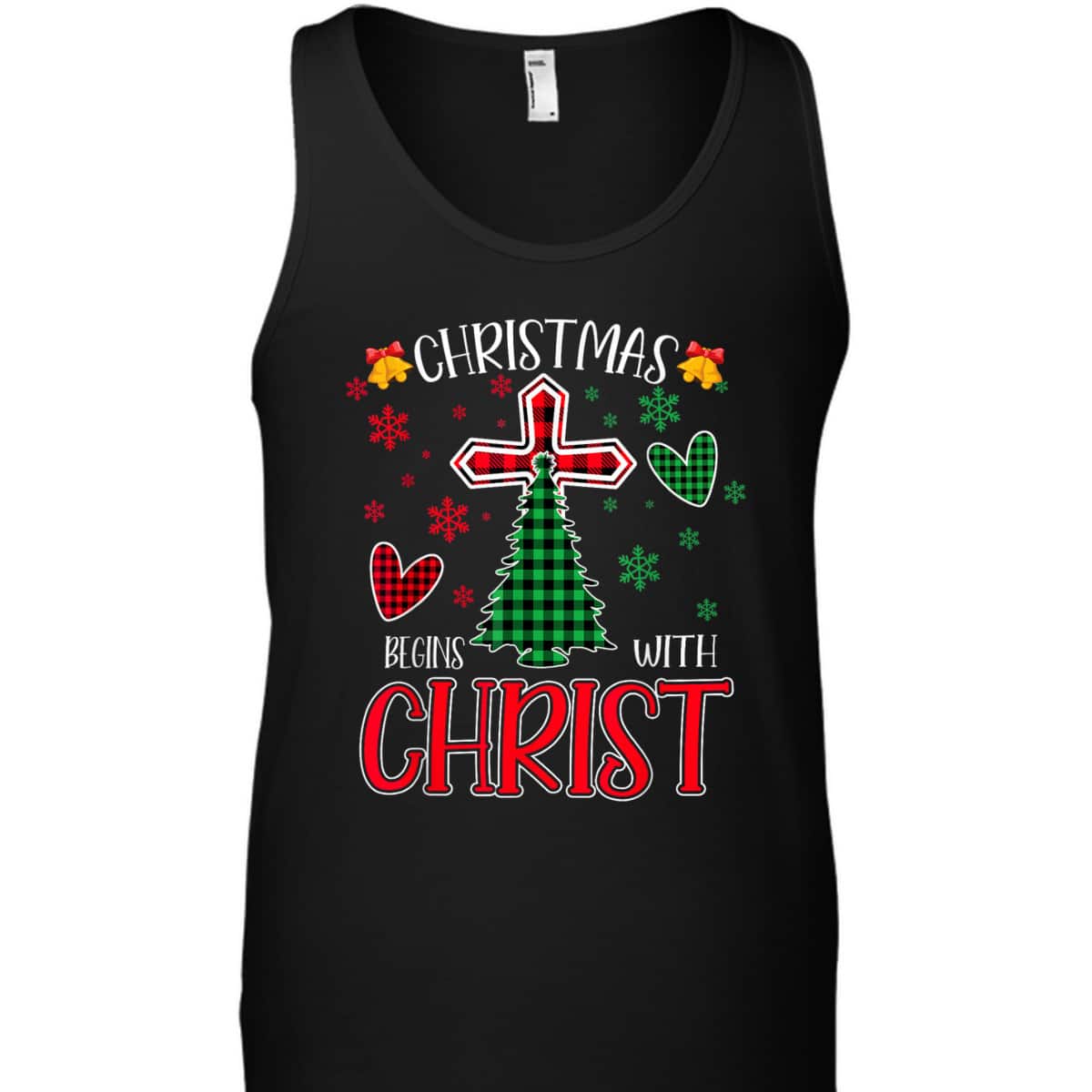 Buffalo Plaid Christian Jesus Christmas Begins With Christ T-Shirt Buffalo Plaid Christian Jesus Christmas Begins With Christ T-Shirt