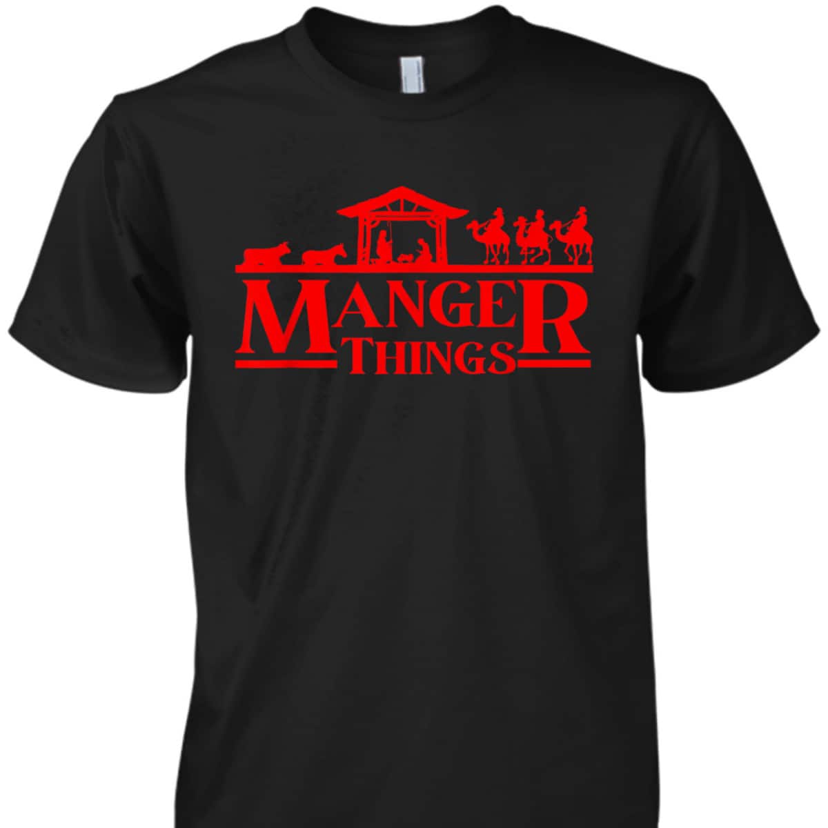 Christmas Sci Fi Manger Things Christian Nativity T-Shirt