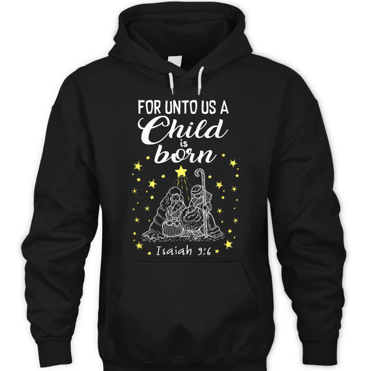 For Unto Us A Child Is Born Quote Christmas Bible Verse T-Shirt