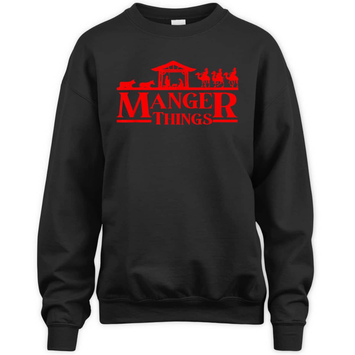 Christmas Sci Fi Manger Things Christian Nativity T-Shirt