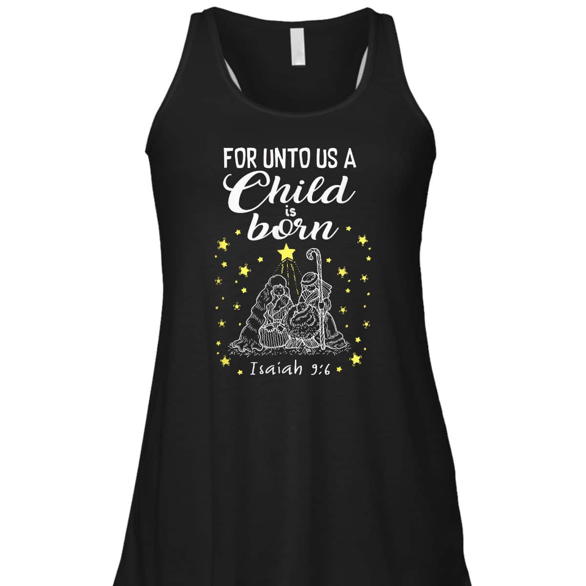 For Unto Us A Child Is Born Quote Christmas Bible Verse T-Shirt