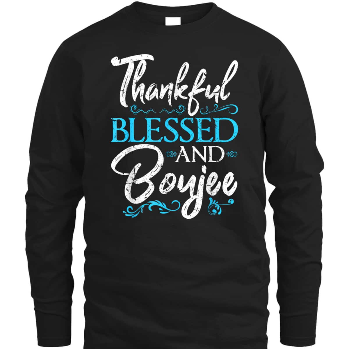 Thankful Blessed Boujee Christian Melanin Christmas Gift T-Shirt