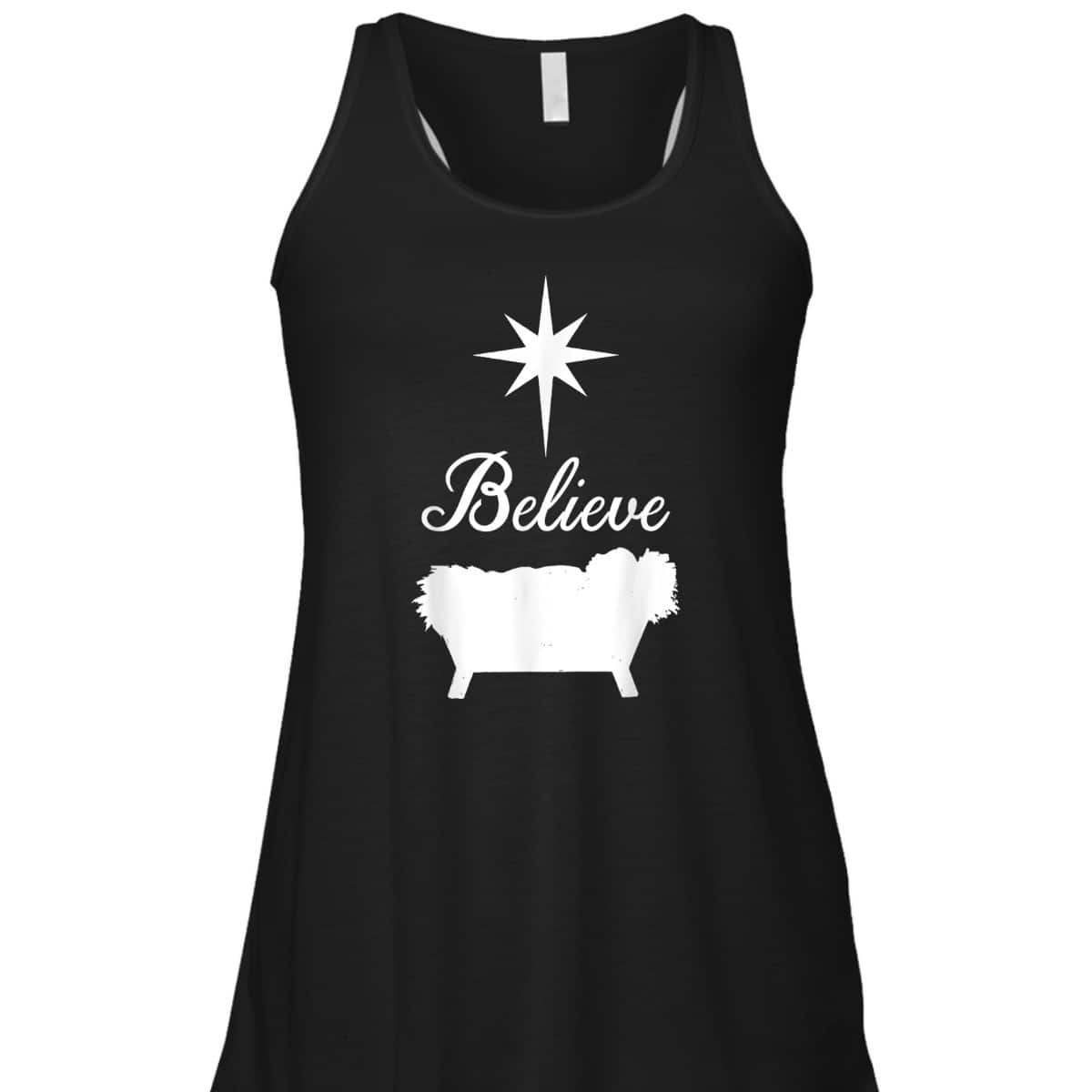 Believe Baby Jesus Born In The Manger Christmas T-Shirt