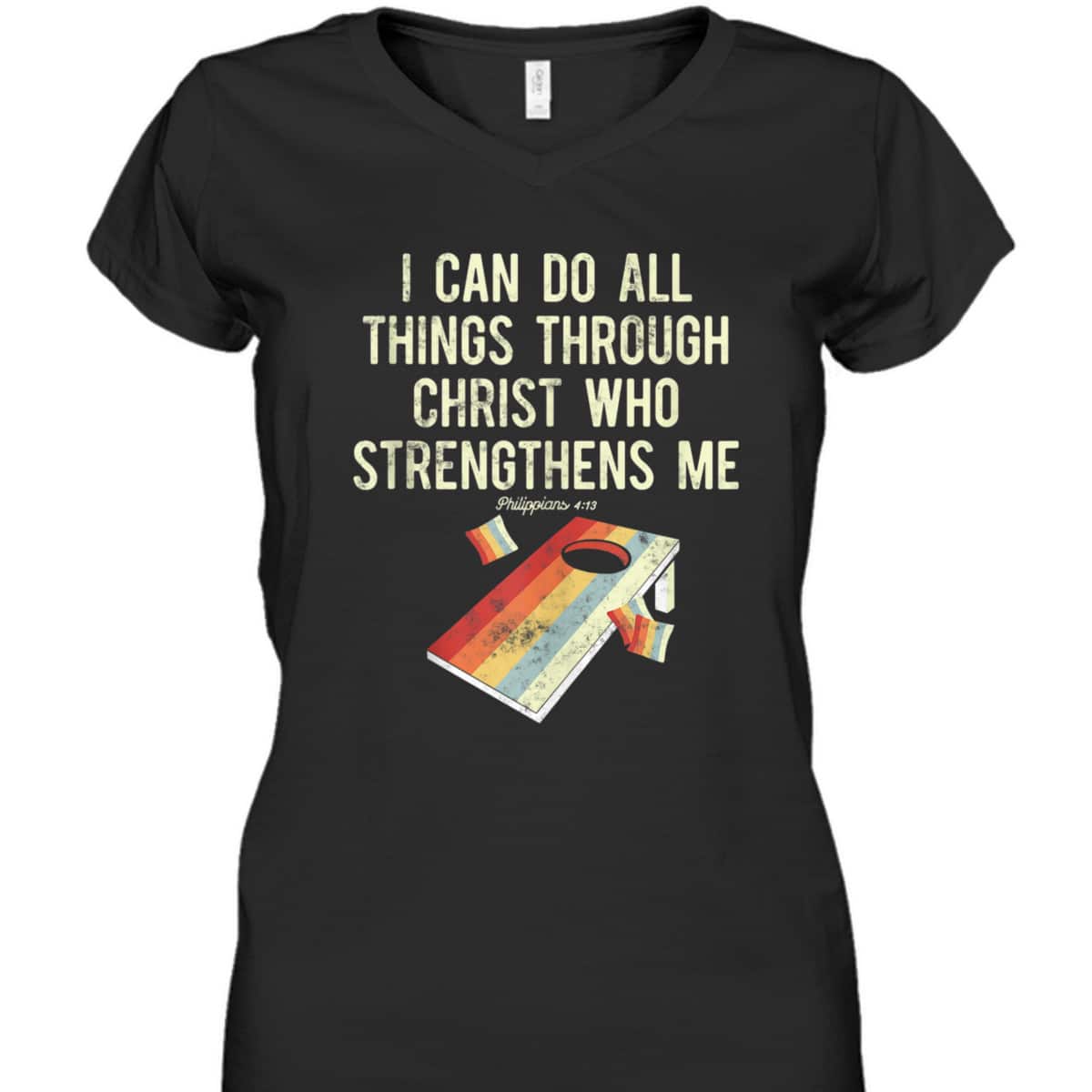 Christian Cornhole Game I Can Do All Things Philippians 4:13 Bible Verse T-Shirt Christian Cornhole Game I Can Do All Things Philippians 4:13 Bible Verse T-Shirt