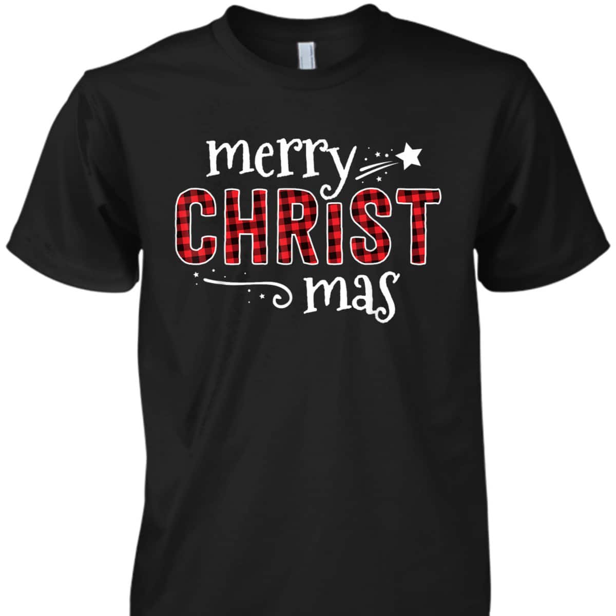 Buffalo Plaid Merry Christ Mas Christmas Christian T-Shirt