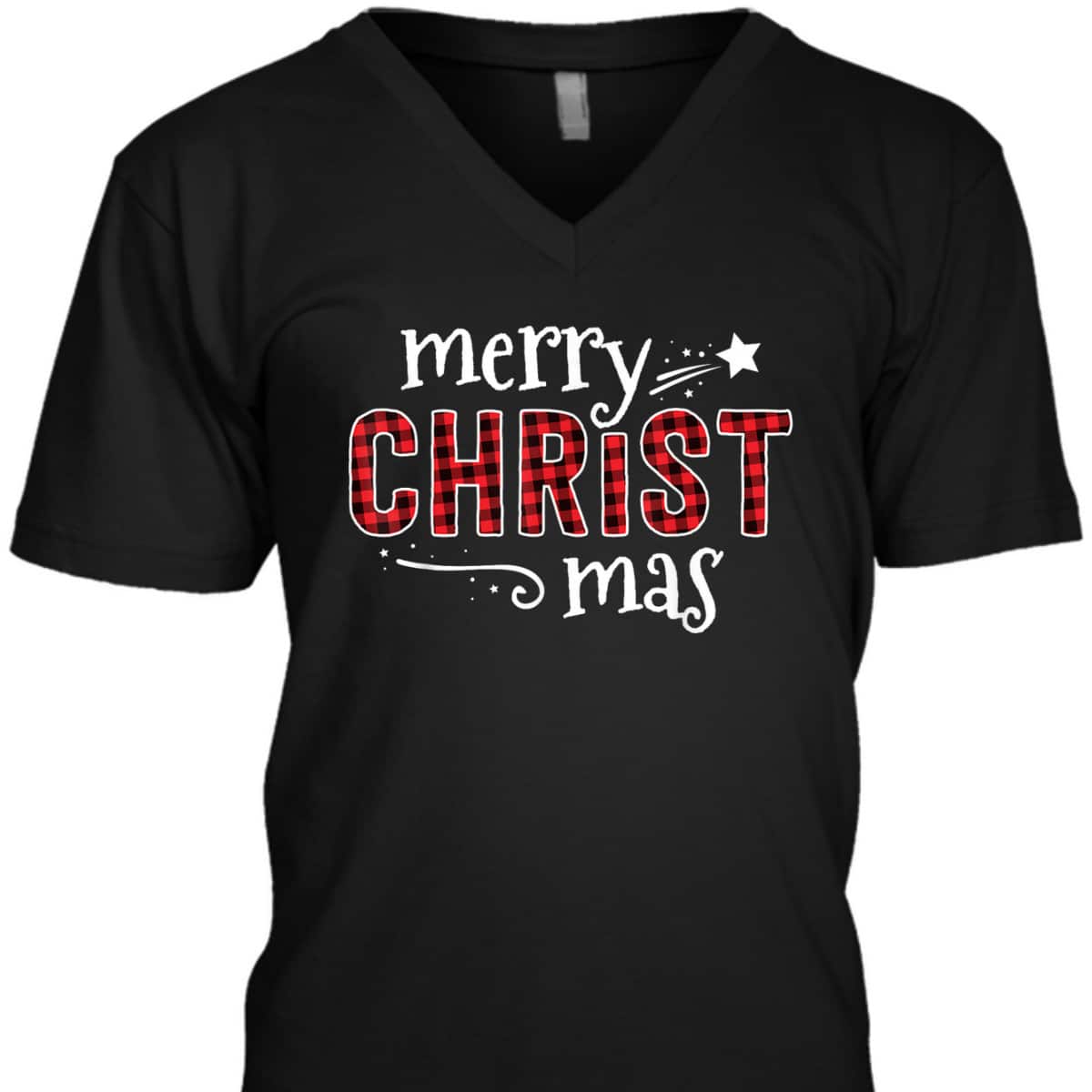 Buffalo Plaid Merry Christ Mas Christmas Christian T-Shirt