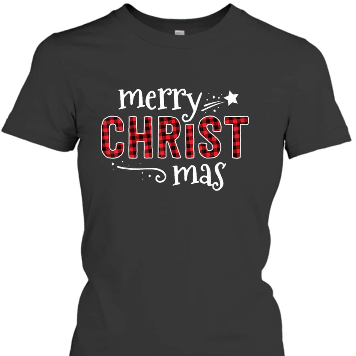 Buffalo Plaid Merry Christ Mas Christmas Christian T-Shirt