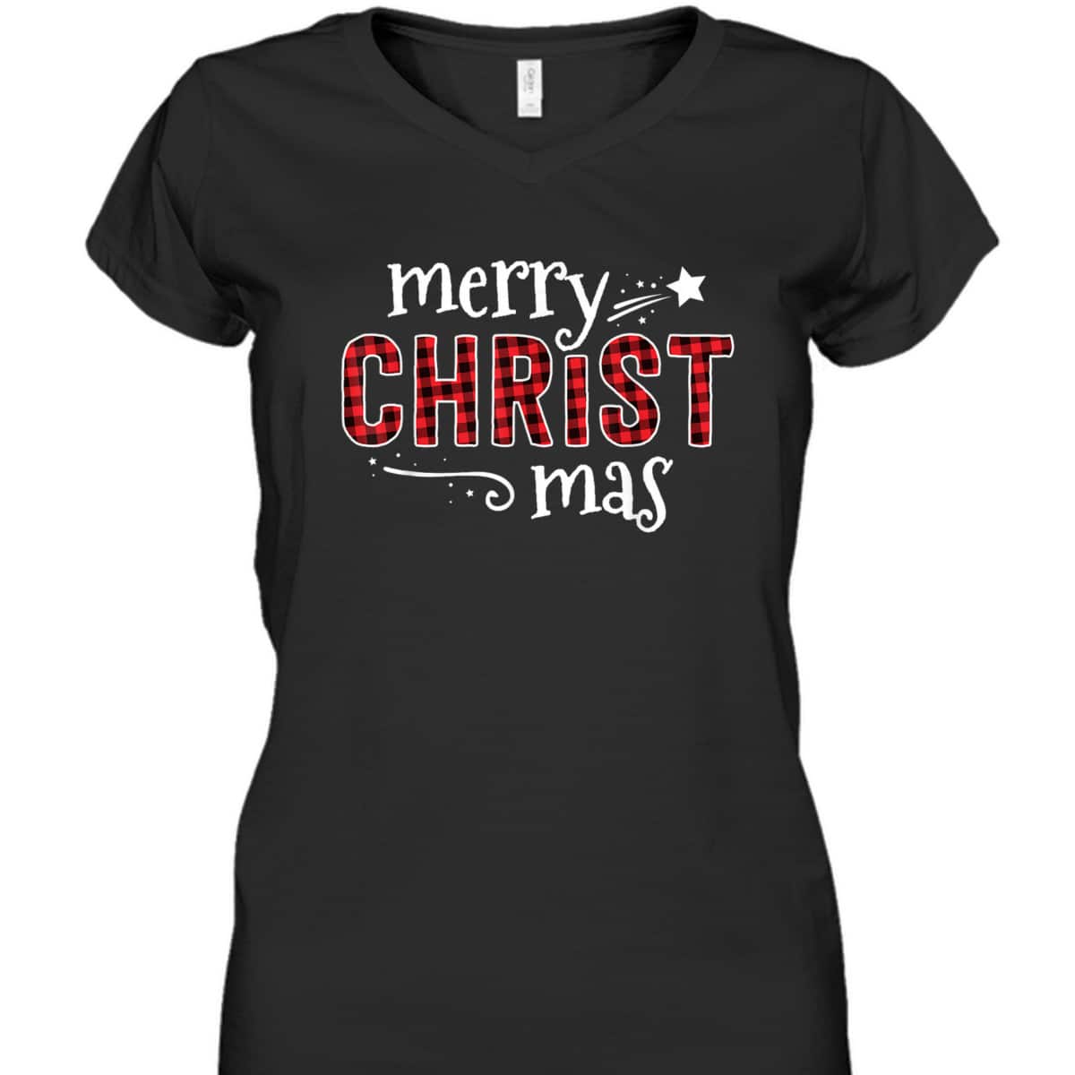 Buffalo Plaid Merry Christ Mas Christmas Christian T-Shirt