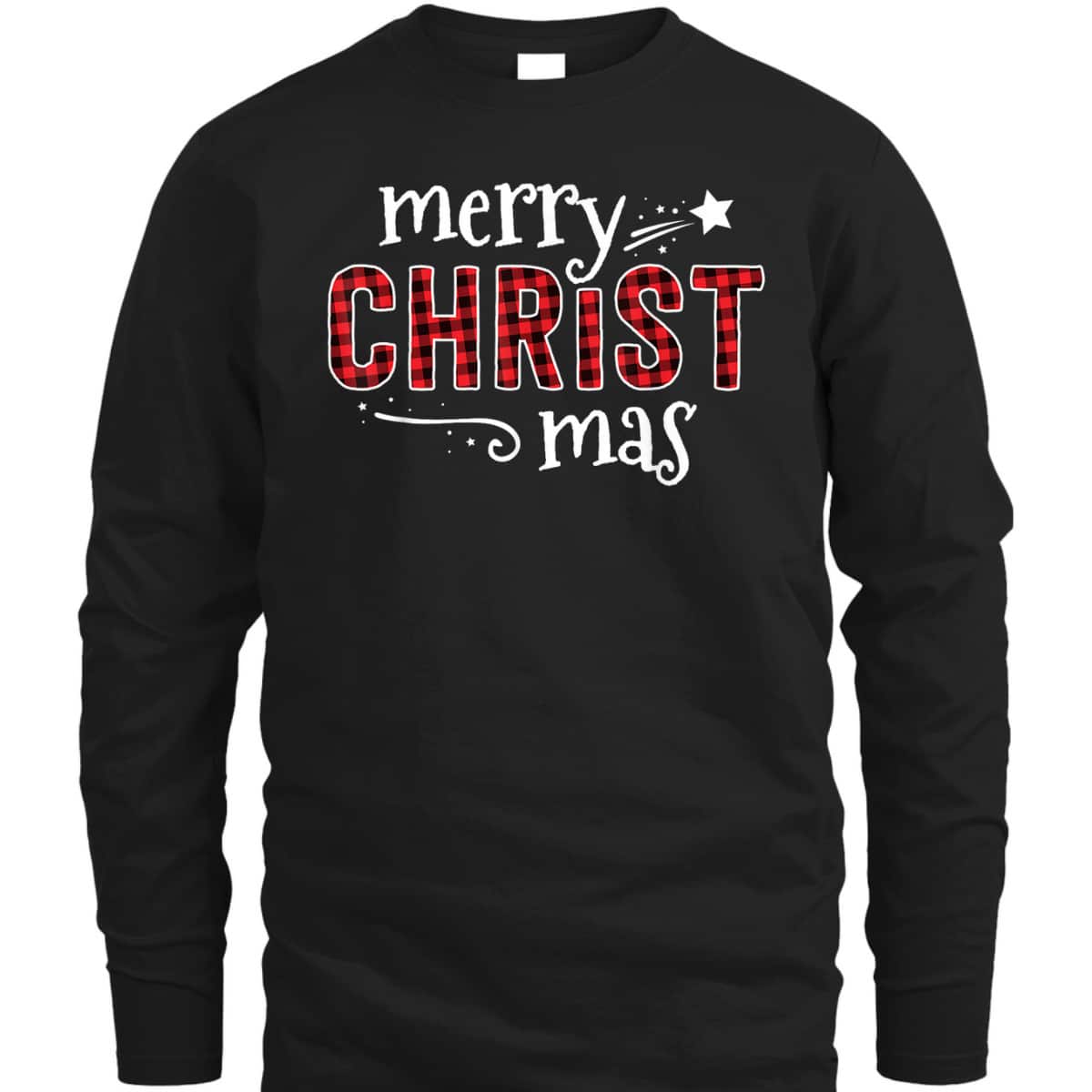 Buffalo Plaid Merry Christ Mas Christmas Christian T-Shirt