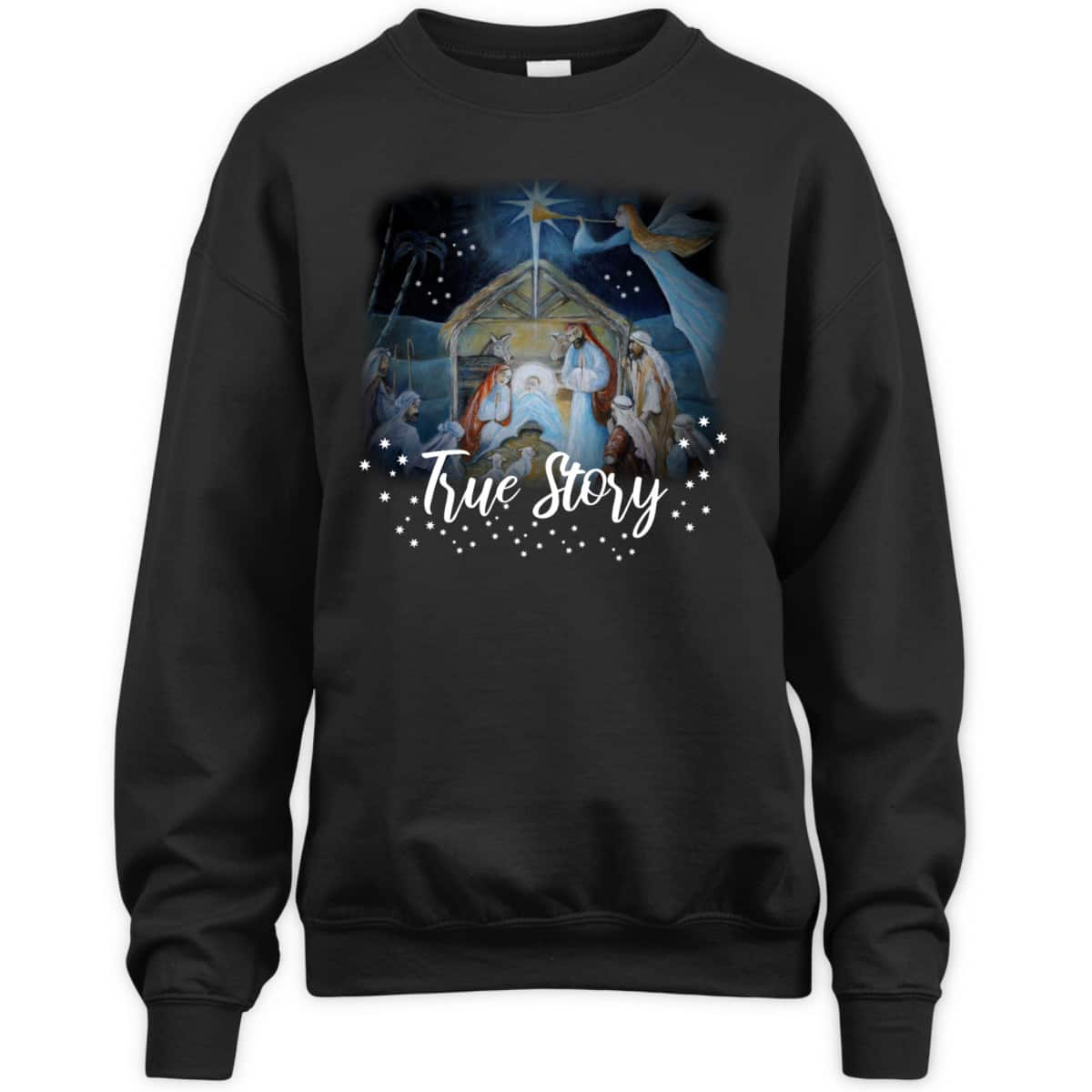 True Story Christian Christmas Jesus Manger Nativity Art T-Shirt