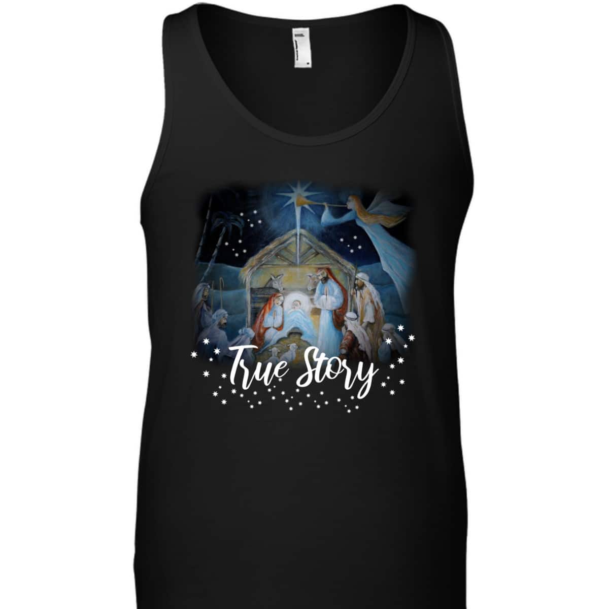 True Story Christian Christmas Jesus Manger Nativity Art T-Shirt