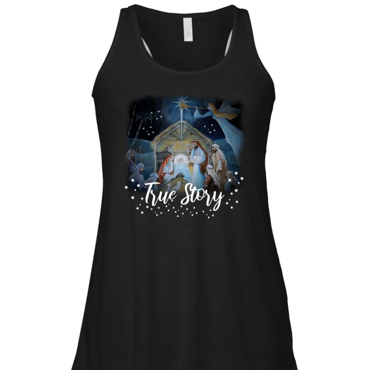 True Story Christian Christmas Jesus Manger Nativity Art T-Shirt