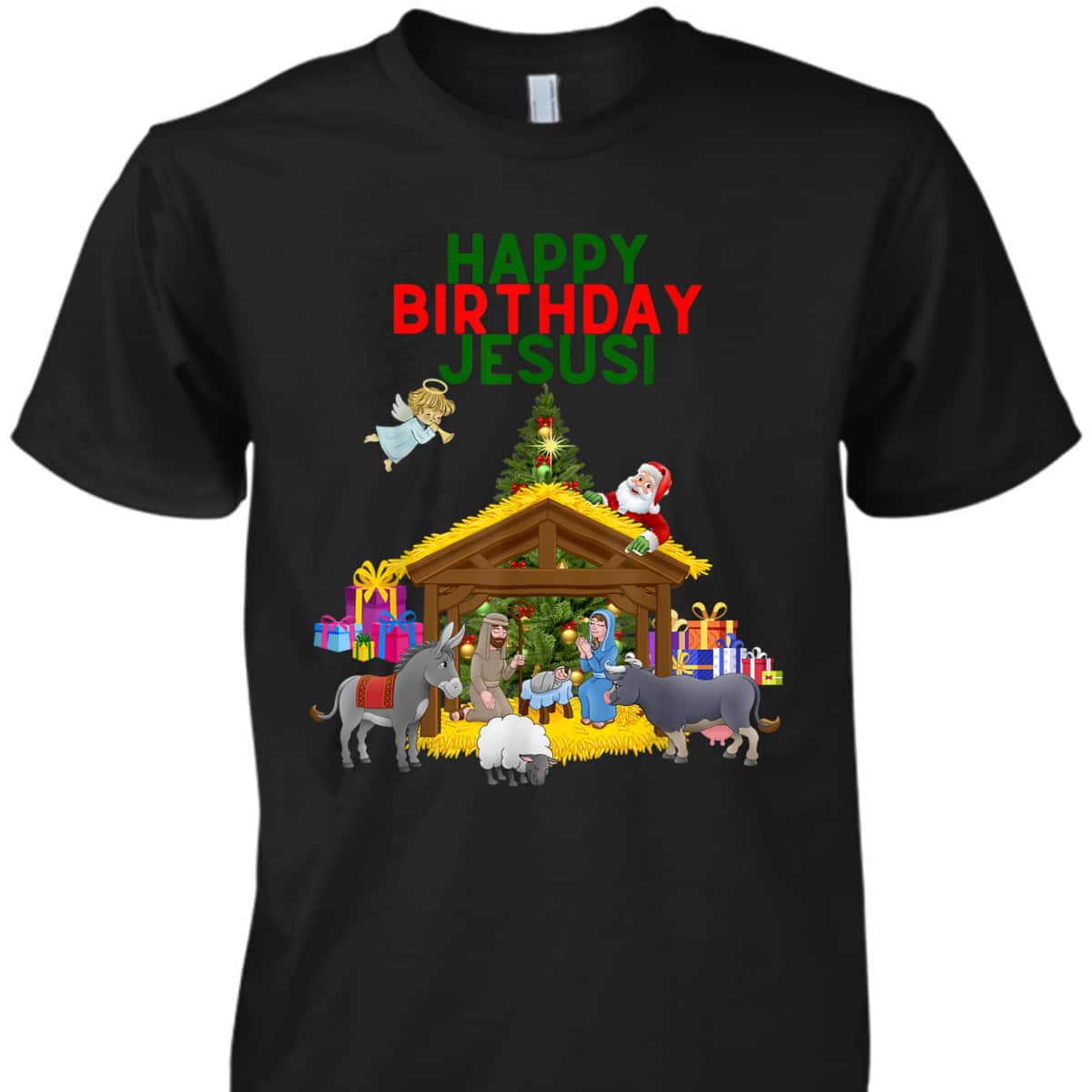Merry Christmas Christian Happy Birthday Jesus Christ Xmas T-Shirt