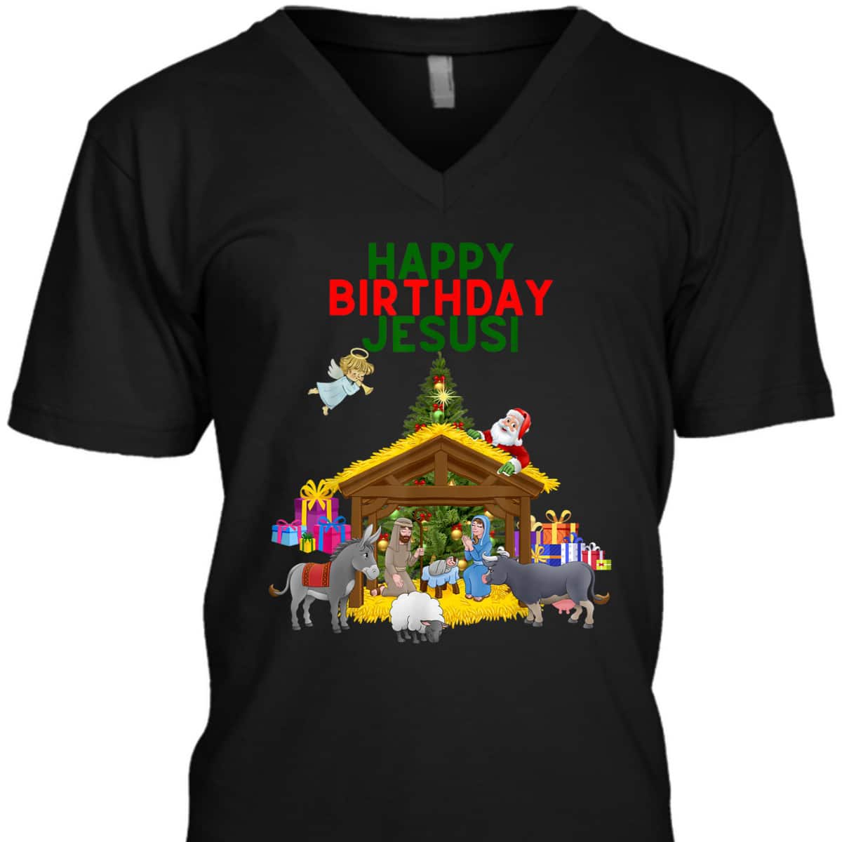 Merry Christmas Christian Happy Birthday Jesus Christ Xmas T-Shirt