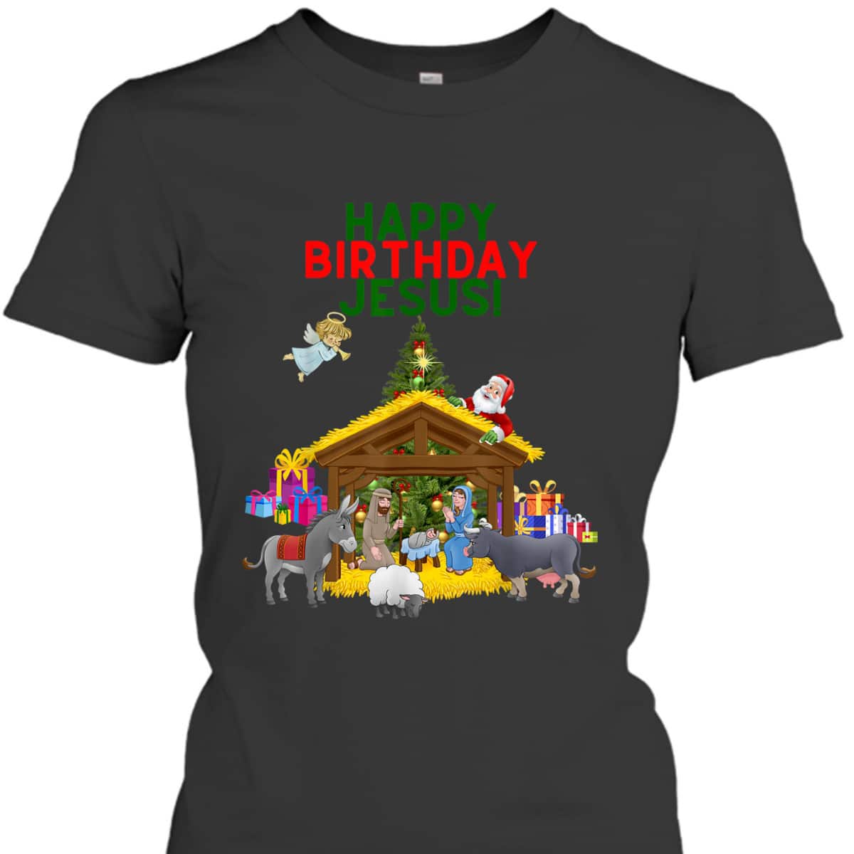 Merry Christmas Christian Happy Birthday Jesus Christ Xmas T-Shirt