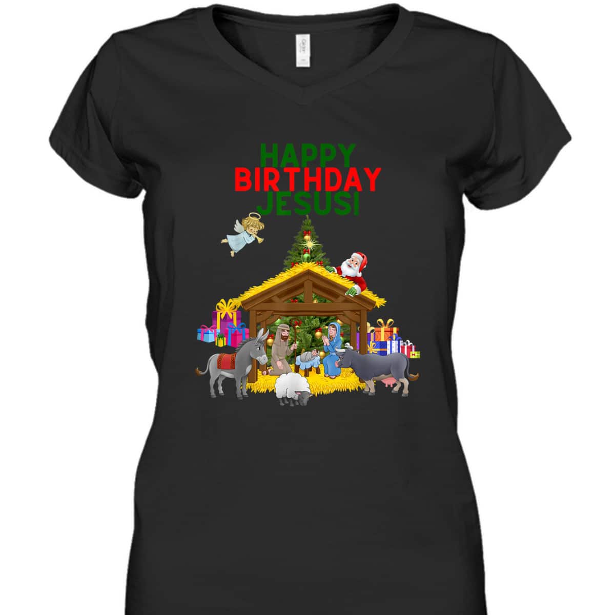 Merry Christmas Christian Happy Birthday Jesus Christ Xmas T-Shirt