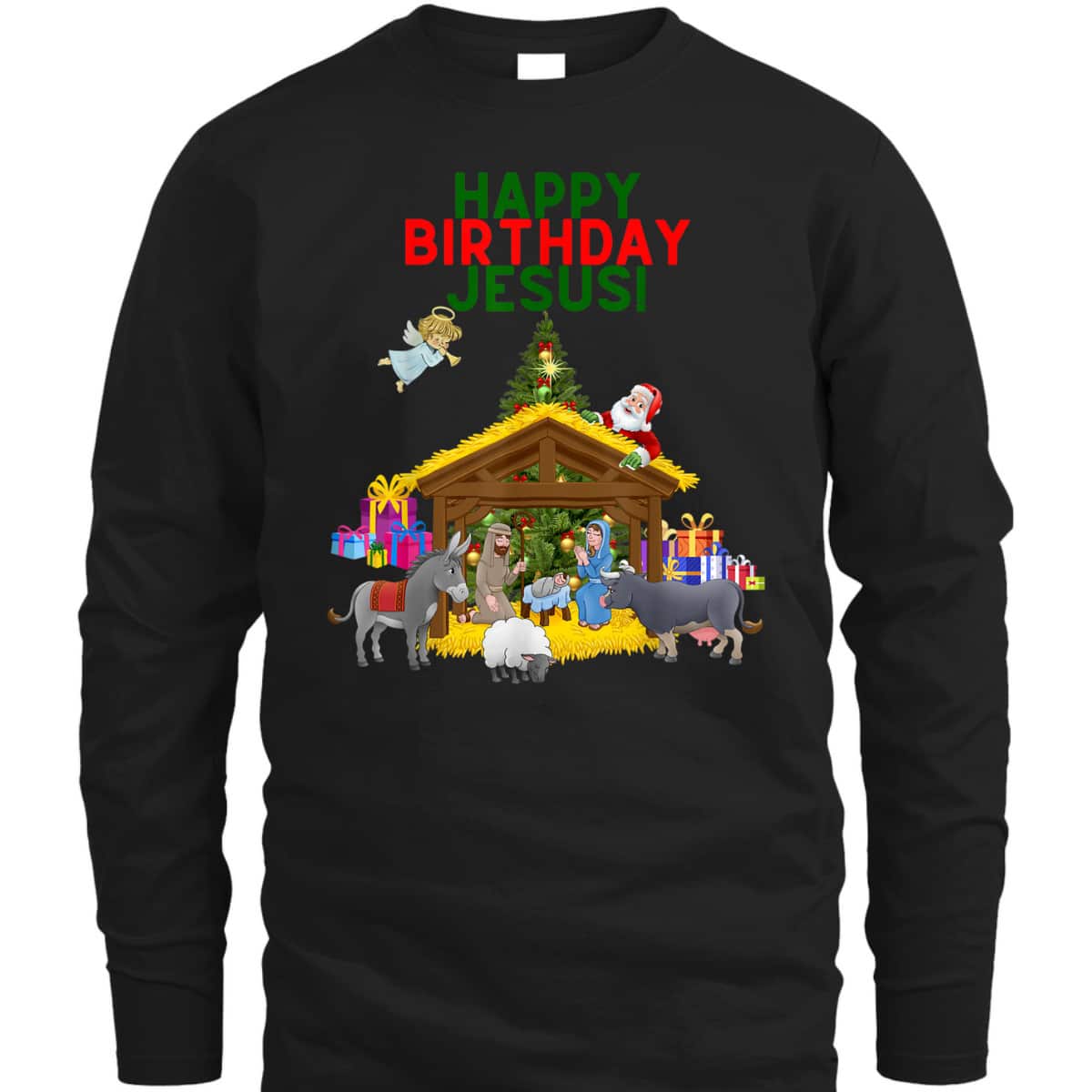 Merry Christmas Christian Happy Birthday Jesus Christ Xmas T-Shirt