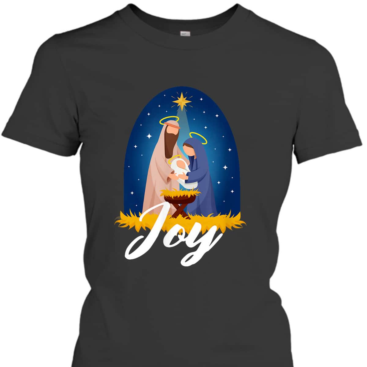 Joy Christmas Advent Nativity Scene North Star T-Shirt