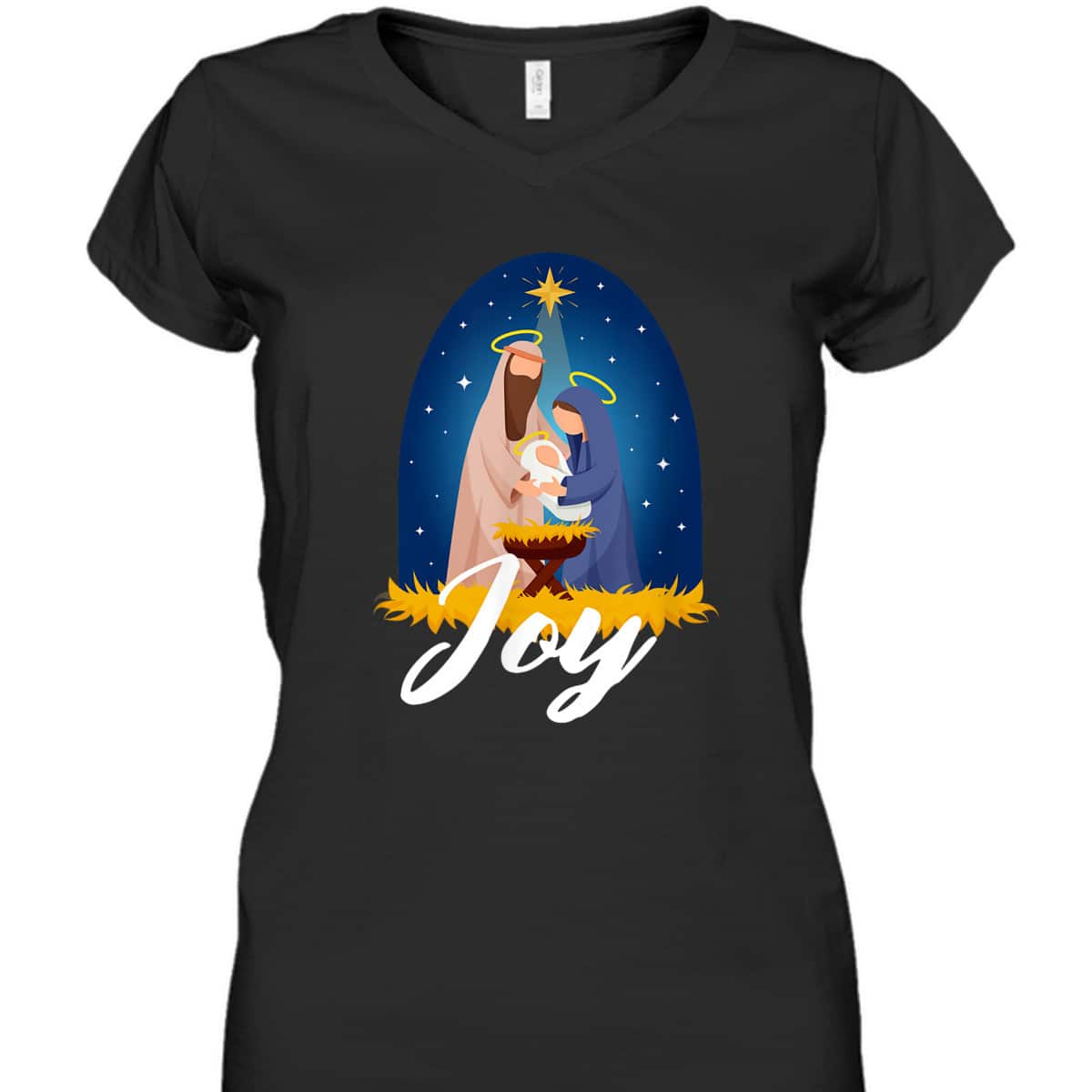 Joy Christmas Advent Nativity Scene North Star T-Shirt