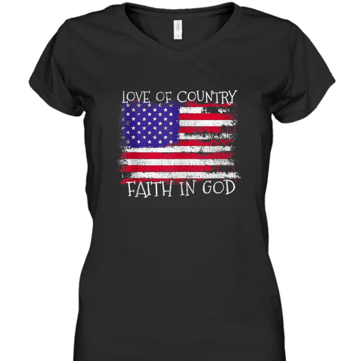 Patriotic Christian Love Country Faith In God USA Flag T-Shirt Patriotic Christian Love Country Faith In God USA Flag T-Shirt