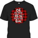Oh Come Let Us Adore Him Buffalo Plaid Christmas Religious T-Shirt