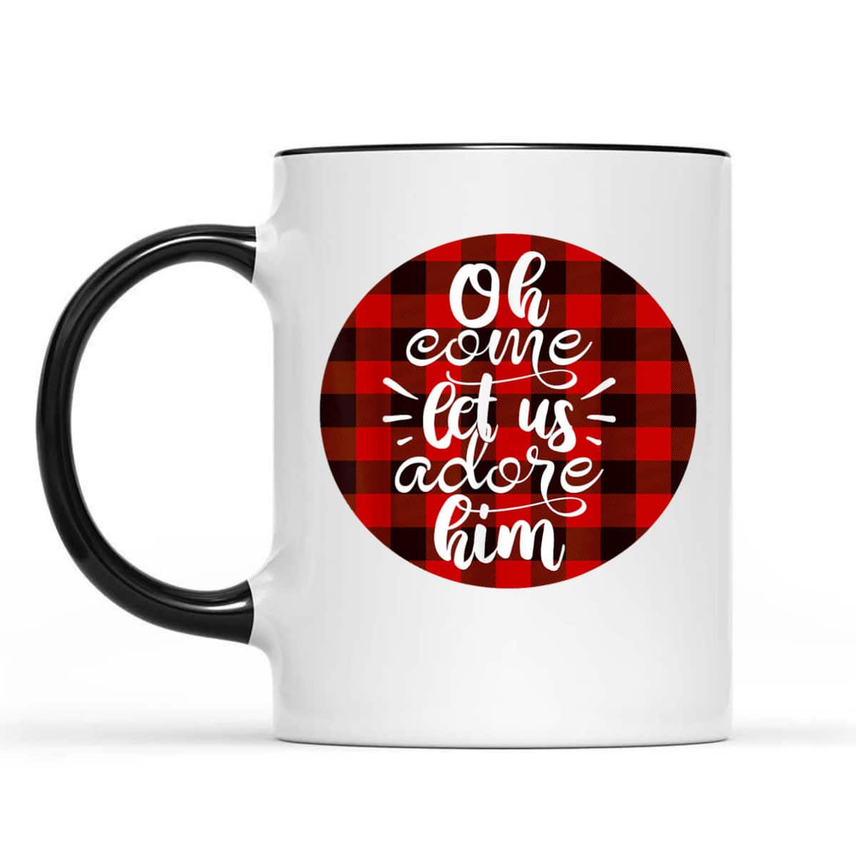 Oh Come Let Us Adore Him Buffalo Plaid Christmas Religious T-Shirt Oh Come Let Us Adore Him Buffalo Plaid Christmas Religious T-Shirt
