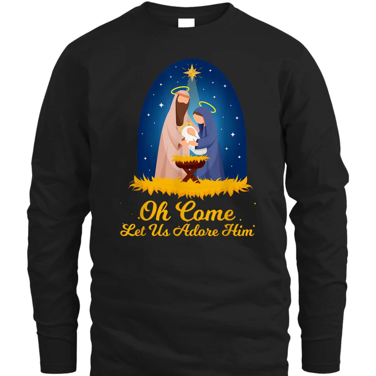 Let Us Adore Him Christmas Advent Nativity Scene North T-Shirt Let Us Adore Him Christmas Advent Nativity Scene North T-Shirt