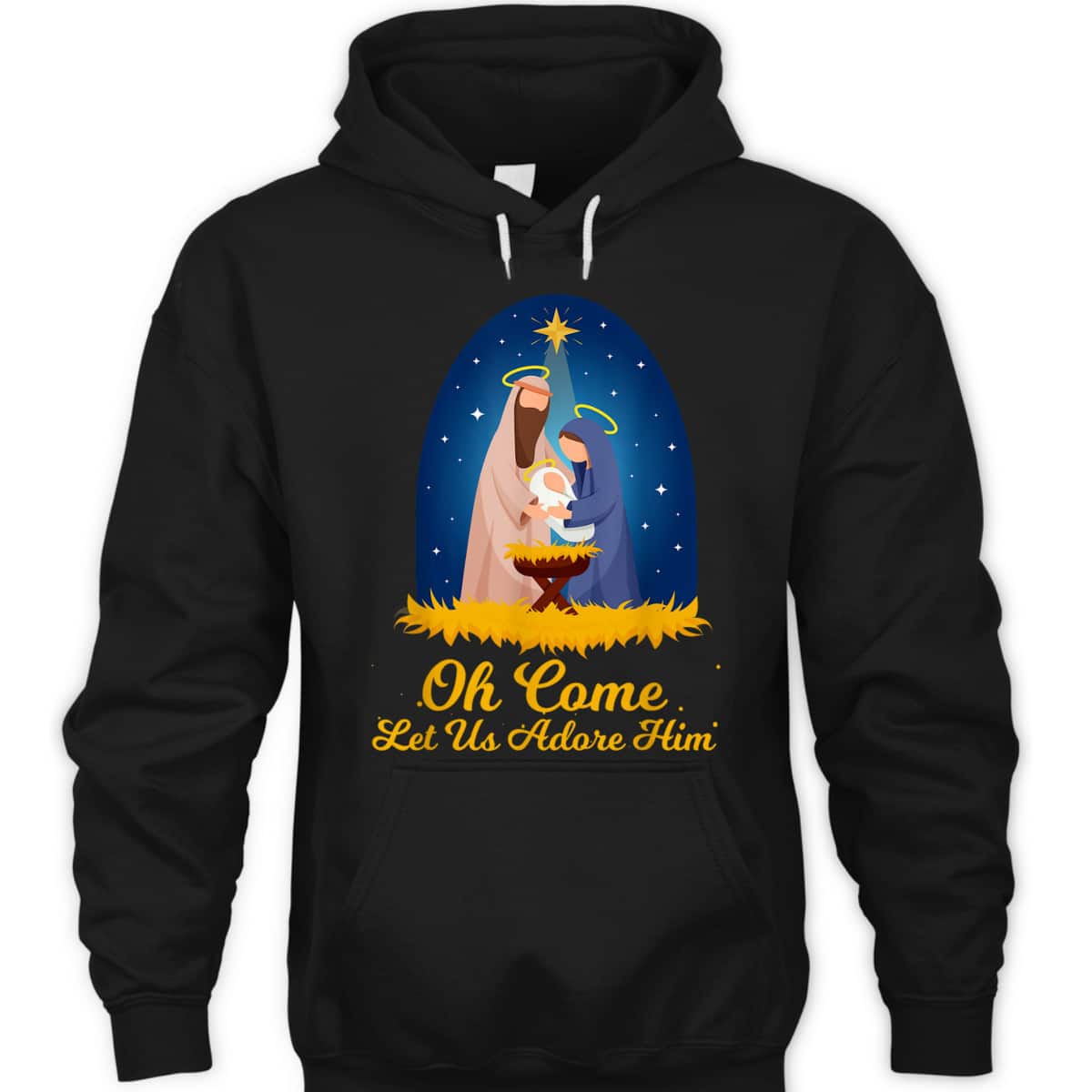 Let Us Adore Him Christmas Advent Nativity Scene North T-Shirt