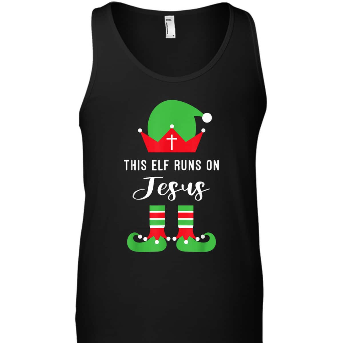 This Elf Runs On Jesus Christian Religious Christmas T-Shirt This Elf Runs On Jesus Christian Religious Christmas T-Shirt