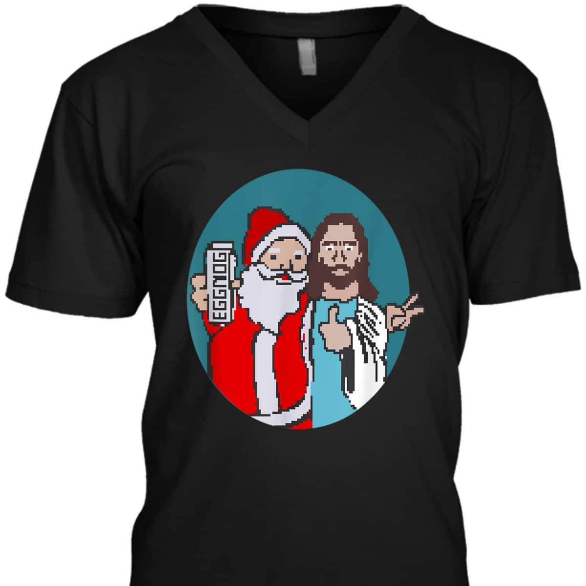 Christmas Eggnog Santa Claus And Jesus Christ T-Shirt Christmas Eggnog Santa Claus And Jesus Christ T-Shirt