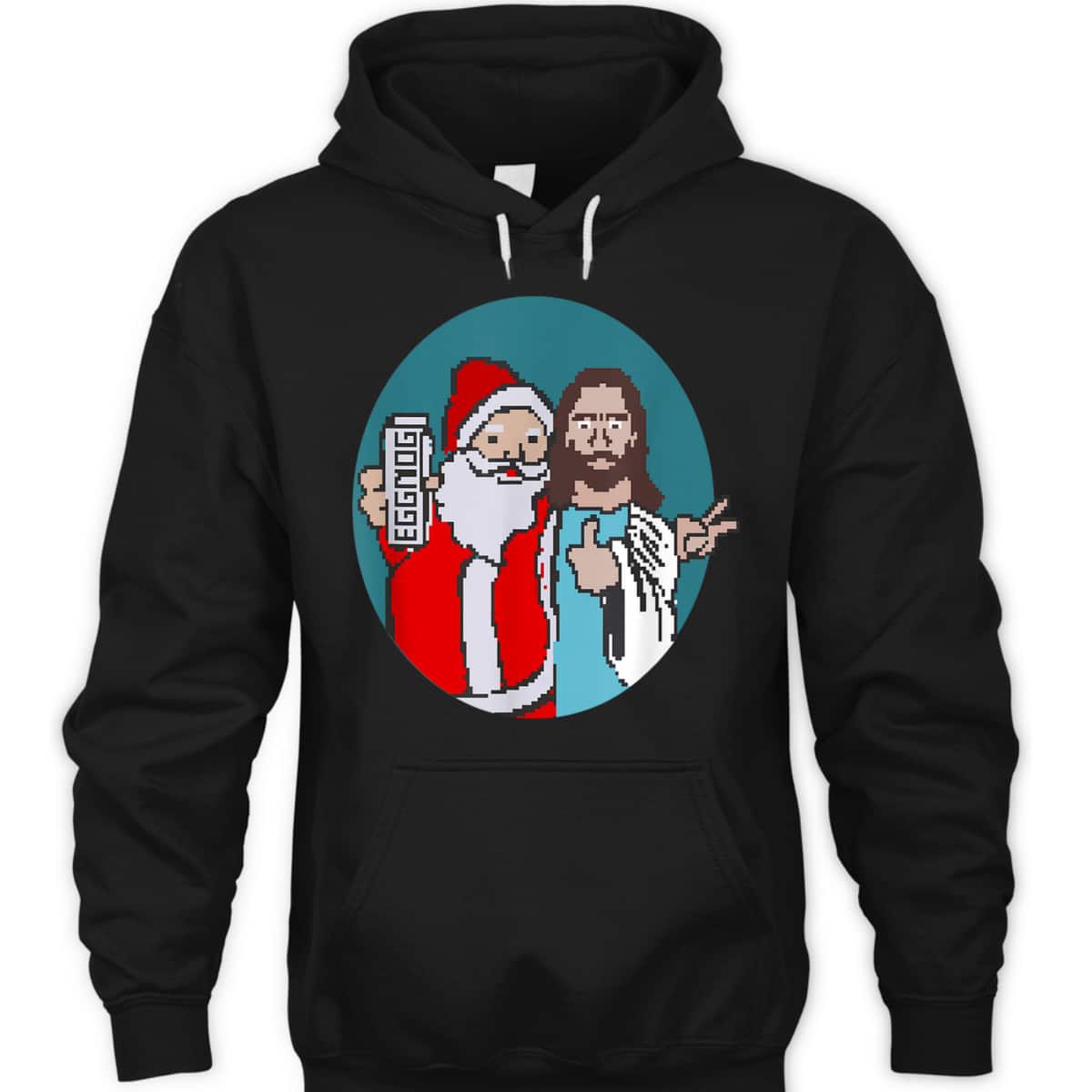 Christmas Eggnog Santa Claus And Jesus Christ T-Shirt