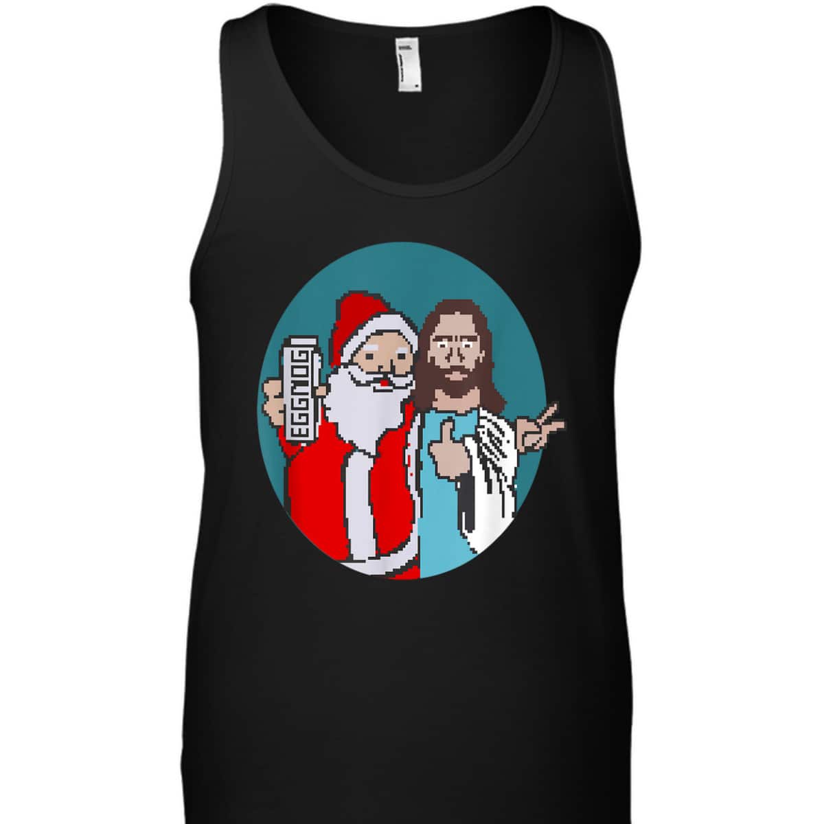 Christmas Eggnog Santa Claus And Jesus Christ T-Shirt