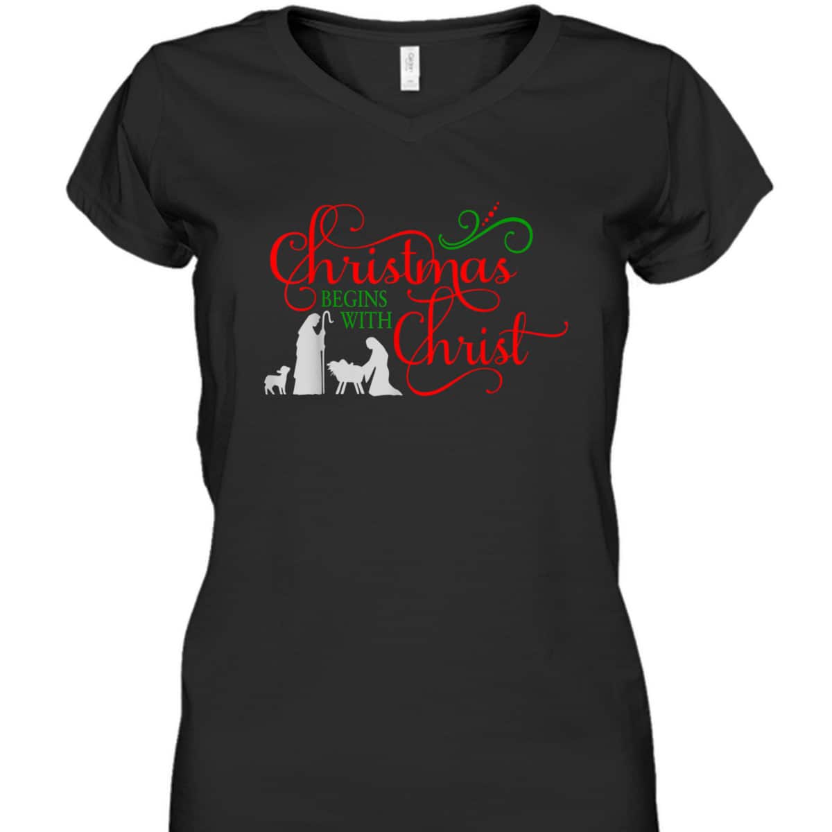 Christmas Begins With Christ Xmas T-Shirt For Christians Christmas Begins With Christ Xmas T-Shirt For Christians