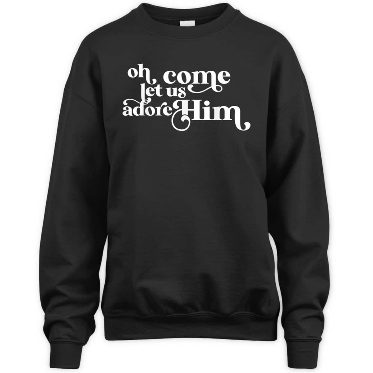 Vintage Oh Come Let Us Adore Him Christian Christmas Holiday T-Shirt