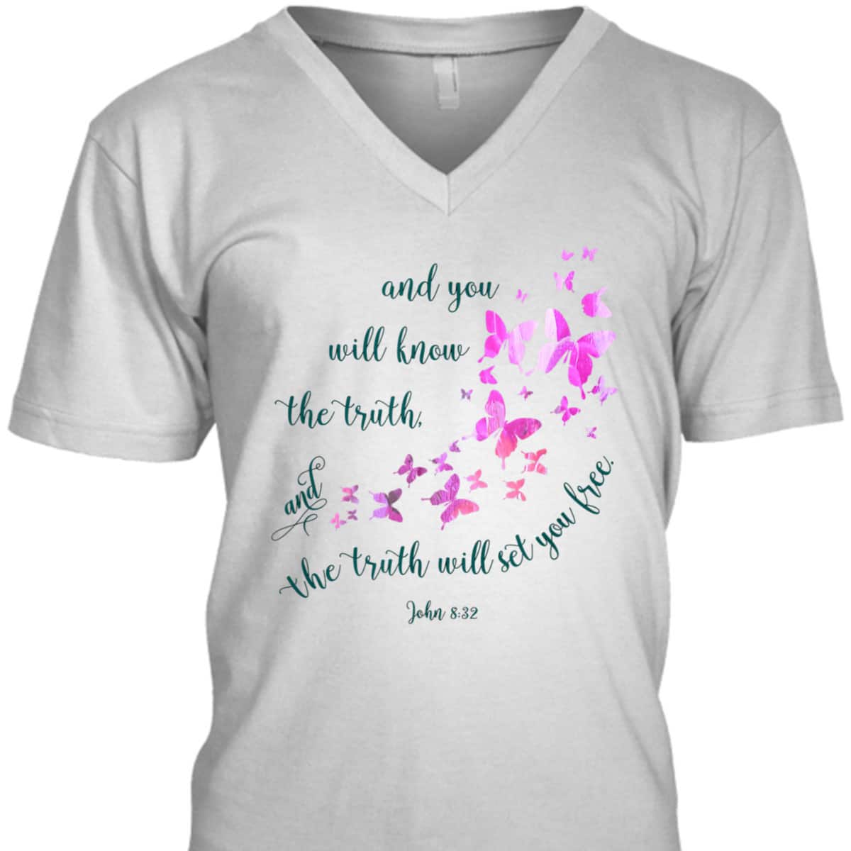 Christian Bible Verse Butterfly The Truth Will Set You Free John 8:32 T-Shirt Christian Bible Verse Butterfly The Truth Will Set You Free John 8:32 T-Shirt