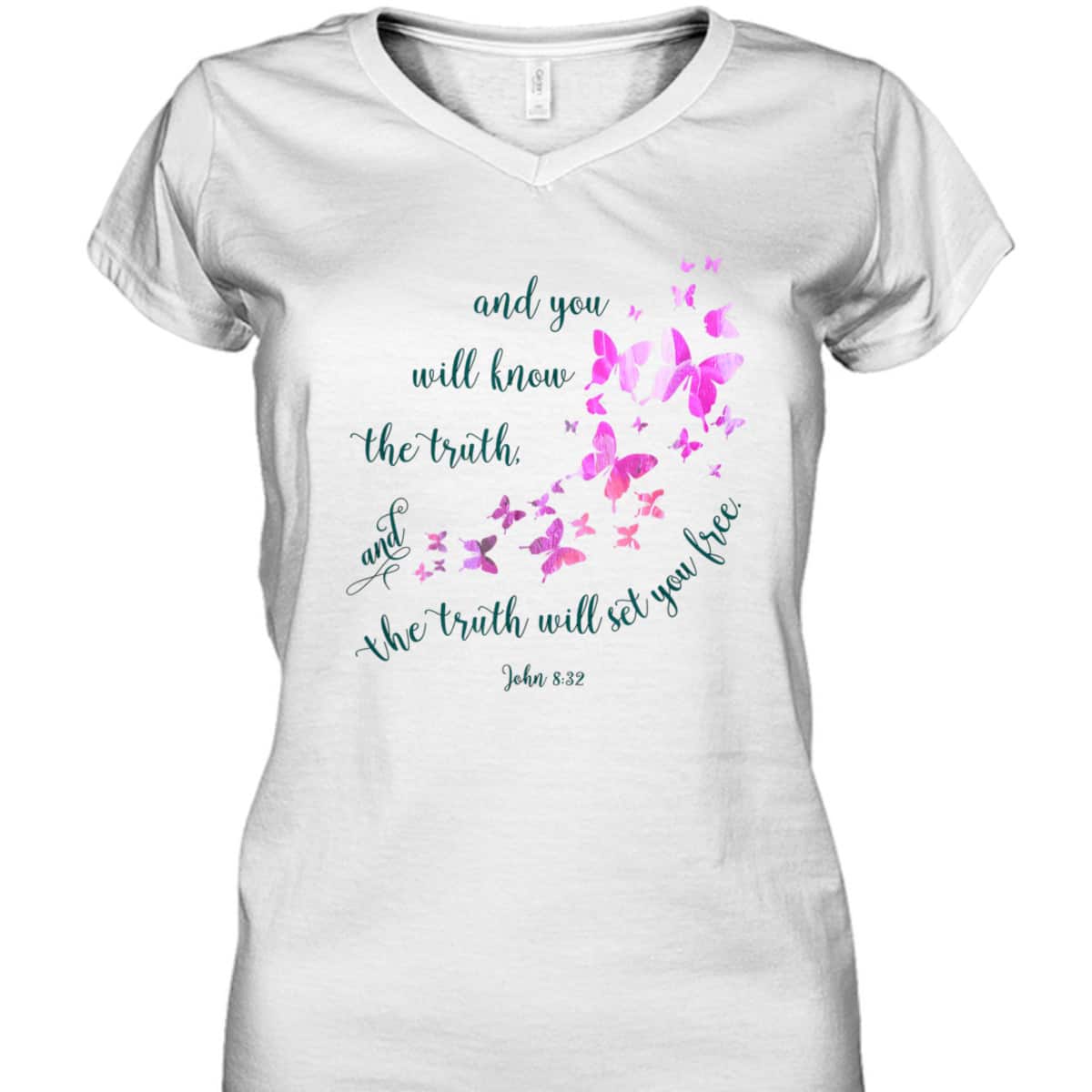 Christian Bible Verse Butterfly The Truth Will Set You Free John 8:32 T-Shirt