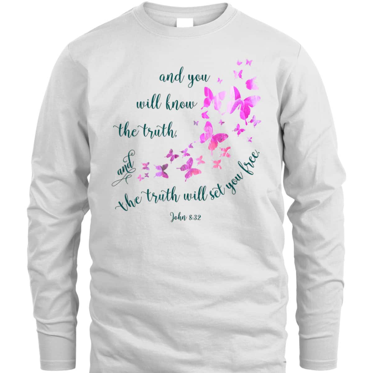 Christian Bible Verse Butterfly The Truth Will Set You Free John 8:32 T-Shirt