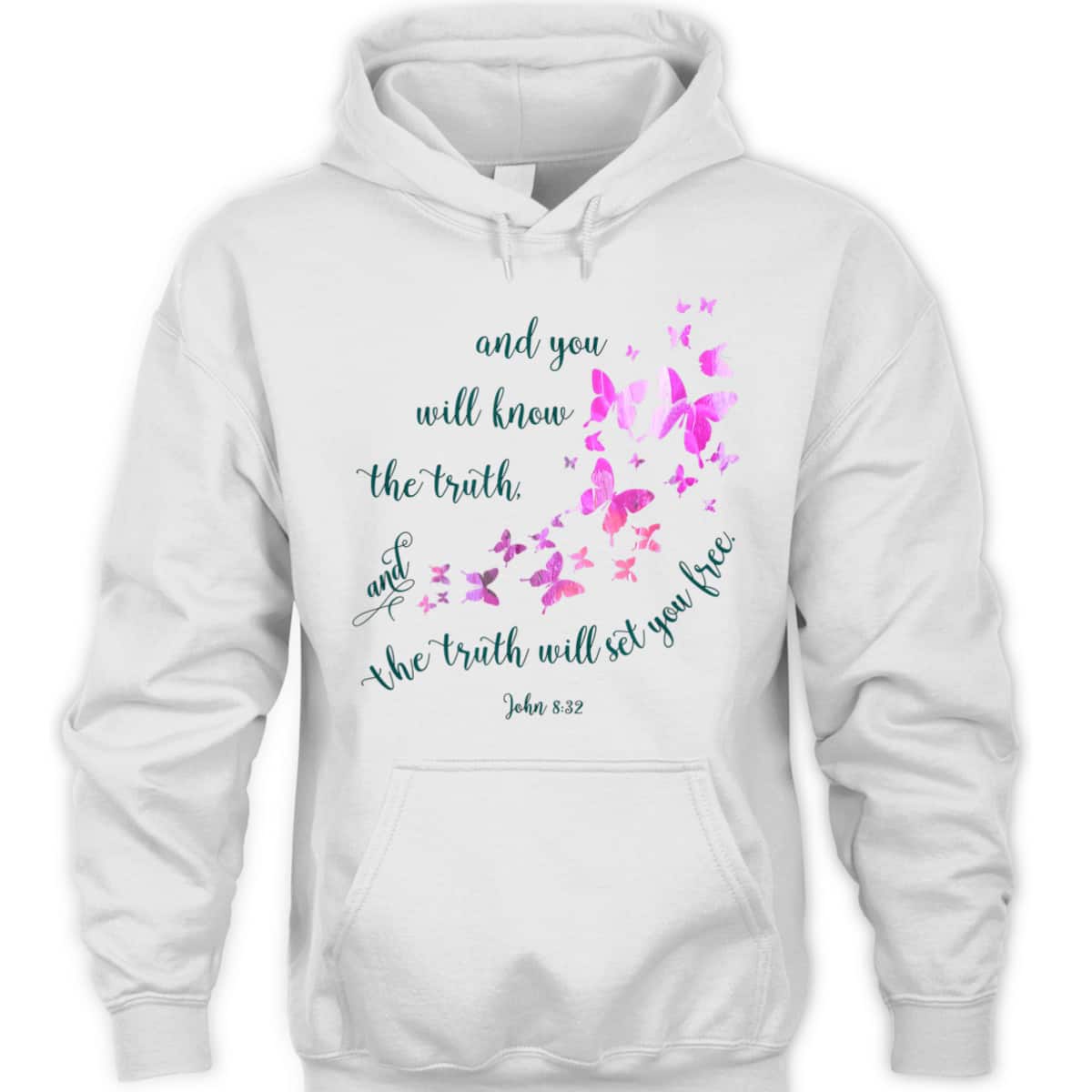 Christian Bible Verse Butterfly The Truth Will Set You Free John 8:32 T-Shirt