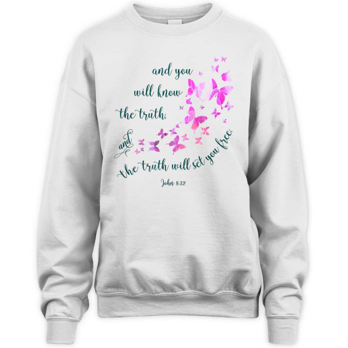 Christian Bible Verse Butterfly The Truth Will Set You Free John 8:32 T-Shirt Christian Bible Verse Butterfly The Truth Will Set You Free John 8:32 T-Shirt