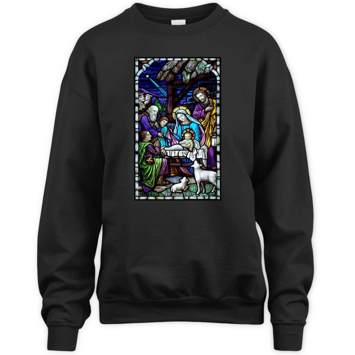 Nativity Stain Glass Christmas Xmas Jesus God Faith T-Shirt Nativity Stain Glass Christmas Xmas Jesus God Faith T-Shirt