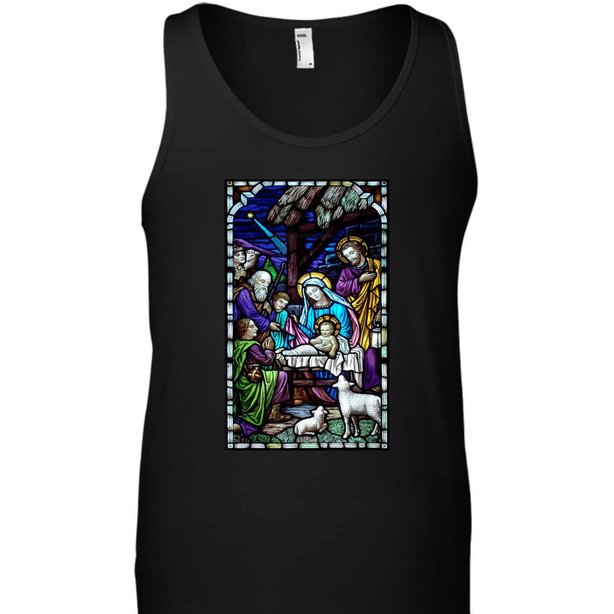 Nativity Stain Glass Christmas Xmas Jesus God Faith T-Shirt Nativity Stain Glass Christmas Xmas Jesus God Faith T-Shirt
