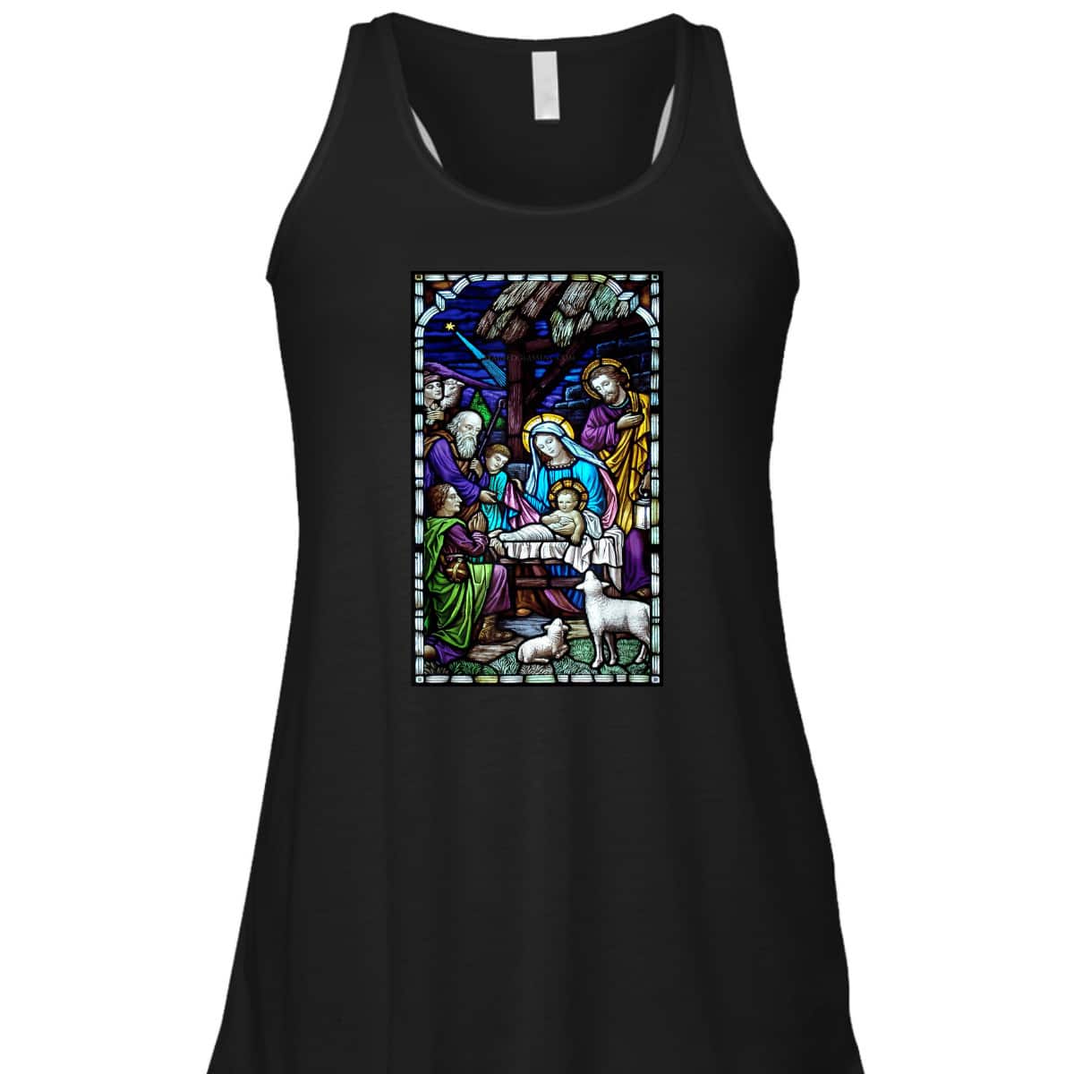 Nativity Stain Glass Christmas Xmas Jesus God Faith T-Shirt Nativity Stain Glass Christmas Xmas Jesus God Faith T-Shirt