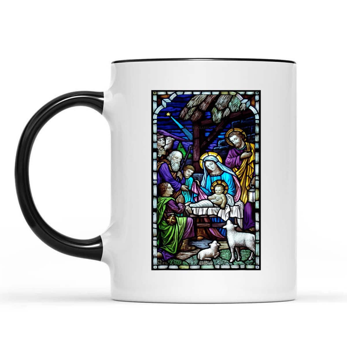 Nativity Stain Glass Christmas Xmas Jesus God Faith T-Shirt Nativity Stain Glass Christmas Xmas Jesus God Faith T-Shirt
