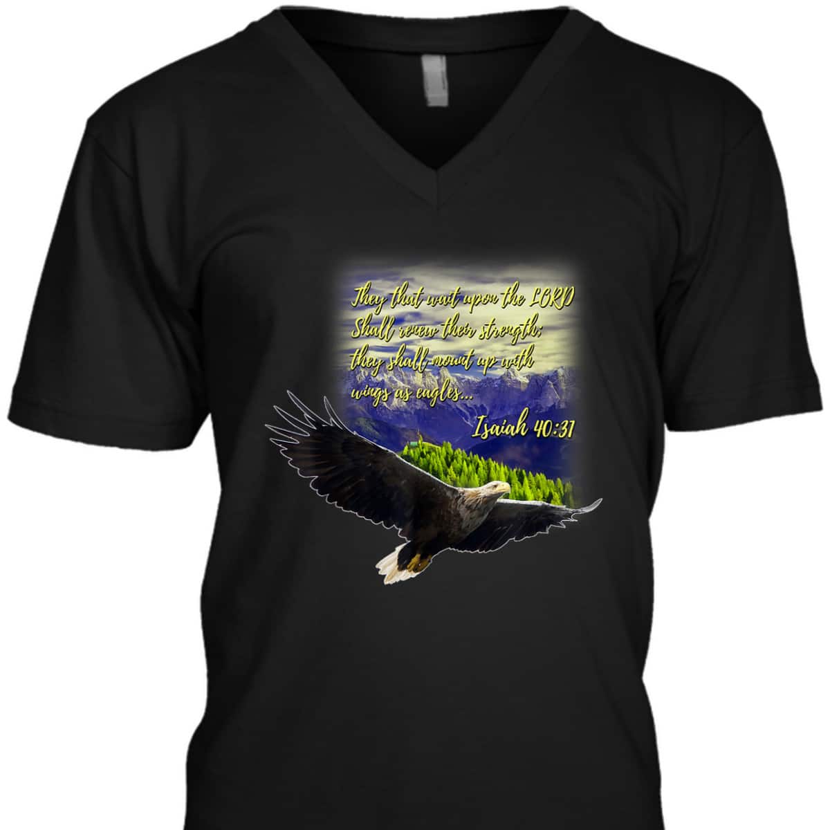Mount Up WIth Wings As Eagles Christian Bible Verse Isaiah 40:31 T-Shirt